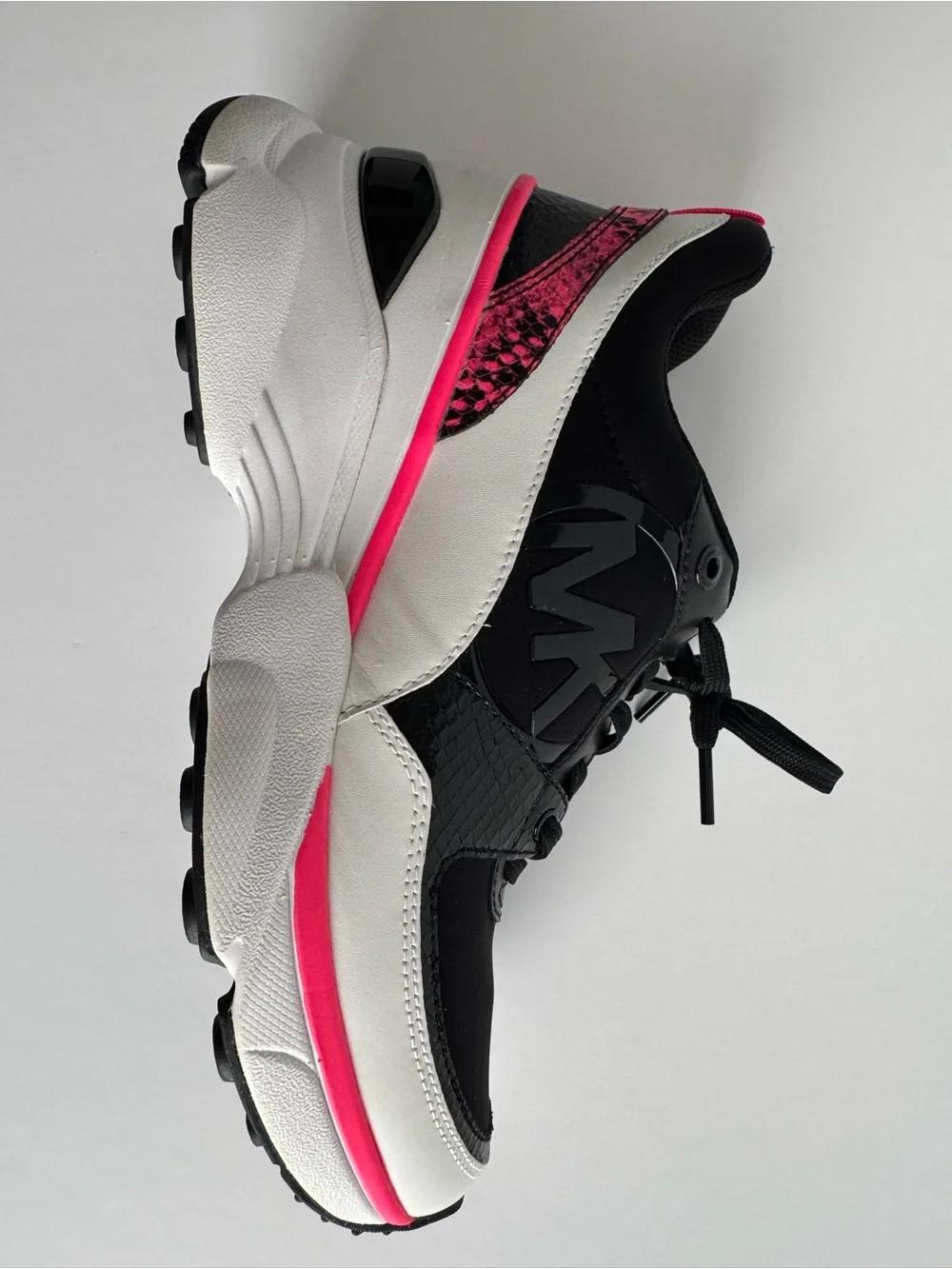 Michael Kors Women’s Black & Hot Pink Mickey Trainer Sneaker